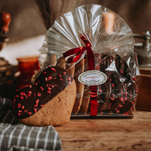 Piernikowe Serca z Maliną (ciemna czekolada)